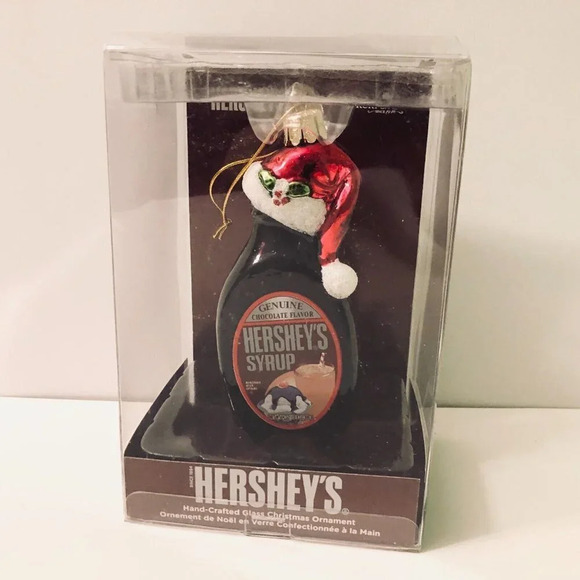 Hersheys Syrup Handcrafted Glass Christmas  Ornament 5 Inch Tall - Picture 15 of 15